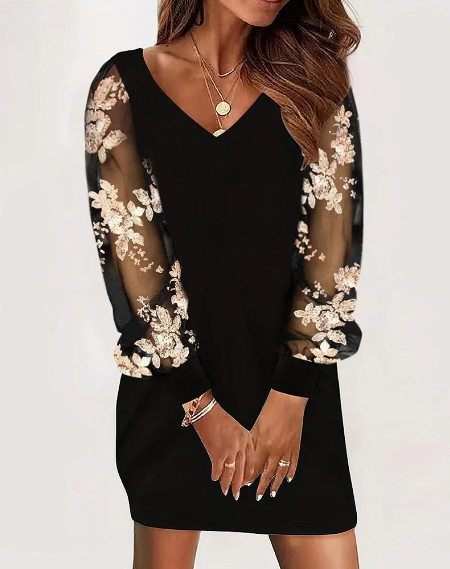 Malina - Vestido elegante con mangas de encaje