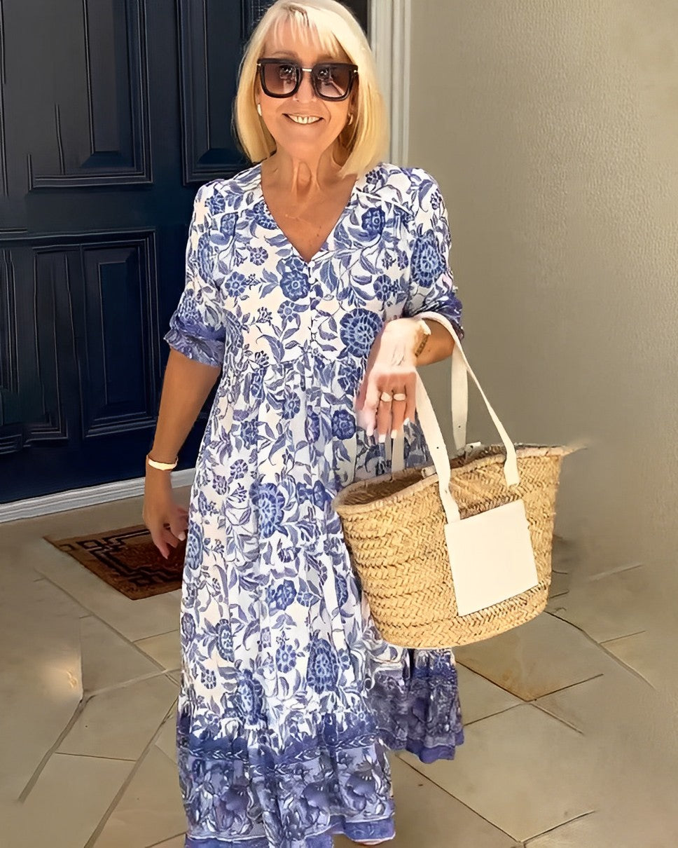 Keisha | Floral con escote en V elegante