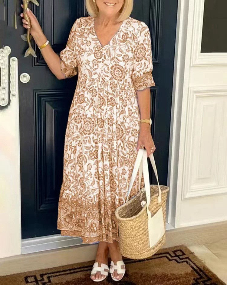 Keisha | Floral con escote en V elegante