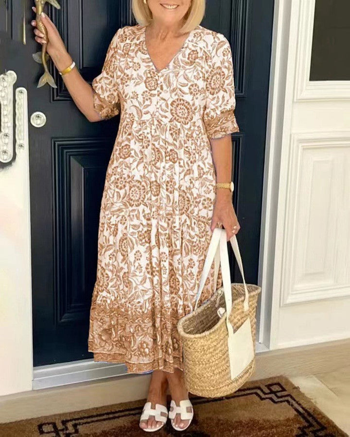 Keisha | Floral con escote en V elegante