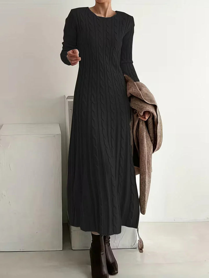Jimena - Vestido largo de punto trenzado elegante