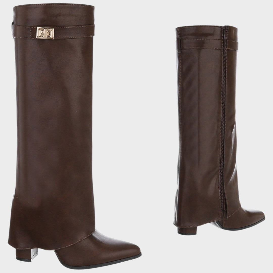 Luna |  Botas de Caña Alta de Cuero