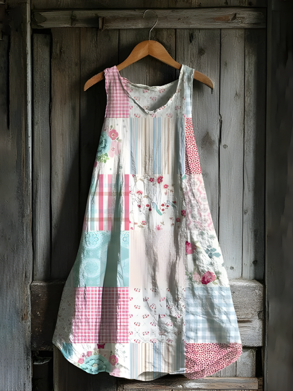 Vestido Sin Mangas de Arte Patchwork Cottage