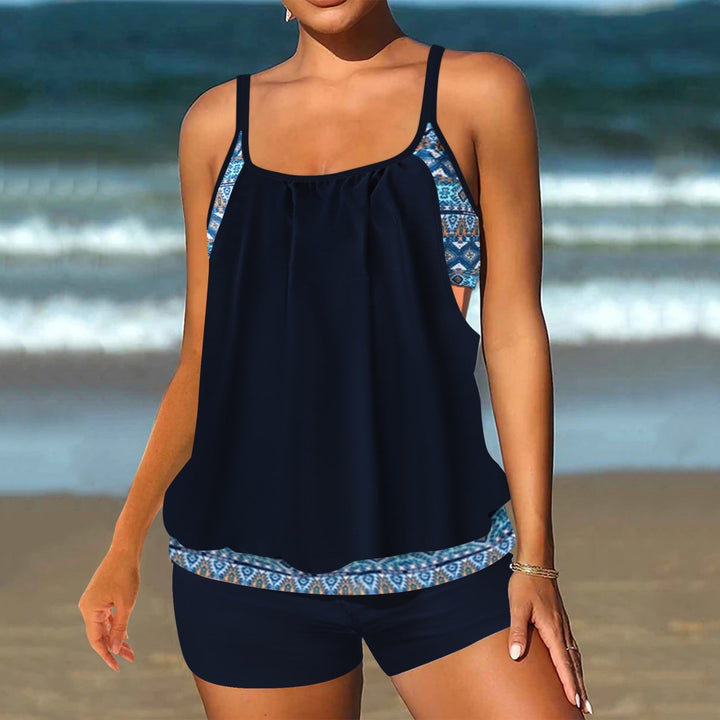 Barbara™ | Tankini dividido con estampado de océano elegante