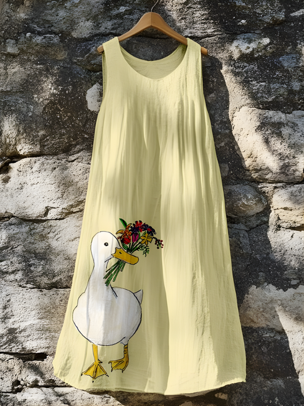 Vestido de Arte de Pato de Flor Lúdica