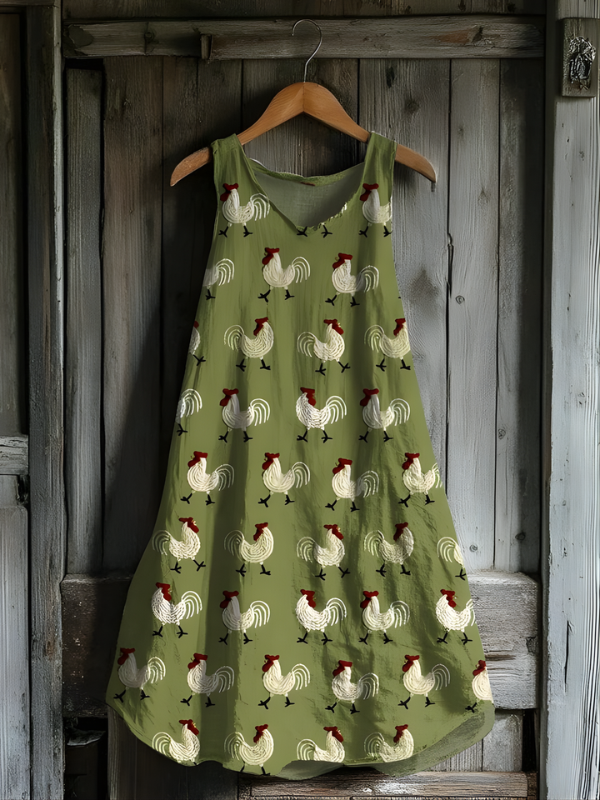 Vestido Sin Mangas Rustic Rooster