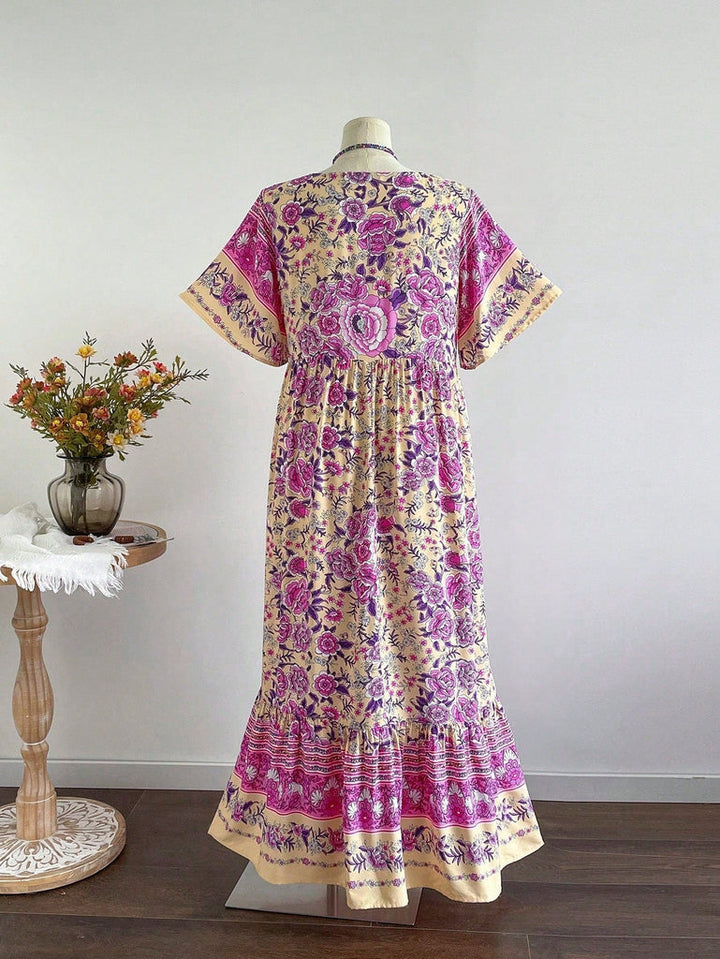 Boho Floral Maxi Dress – Plus Size