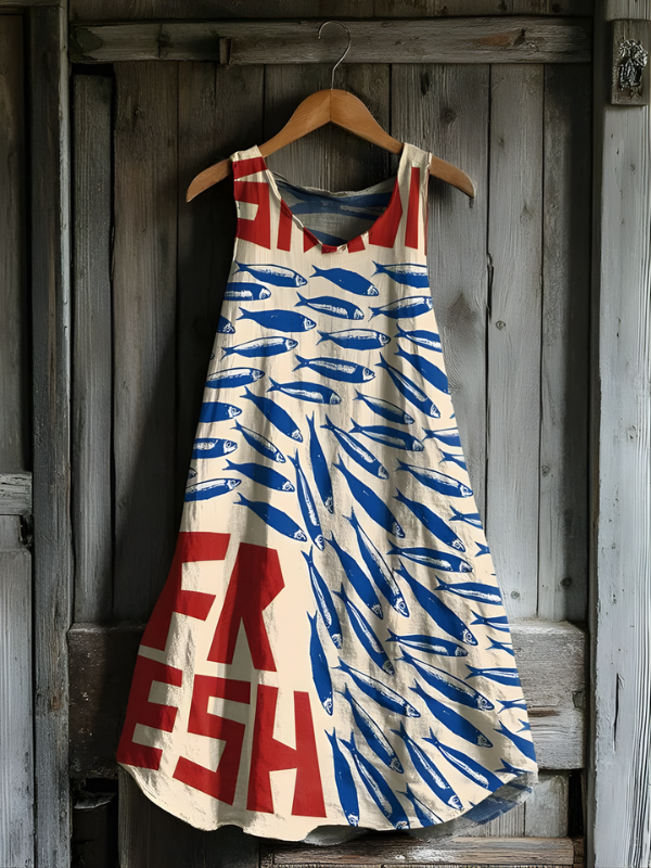 Vestido de Tanque Artístico Fresh Catch