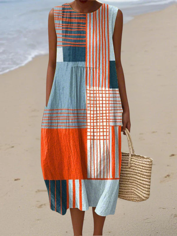 Kim™ Vestido Midi Geométrico