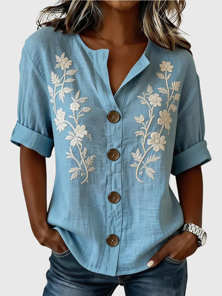Gomez | Top elegante con bordado floral