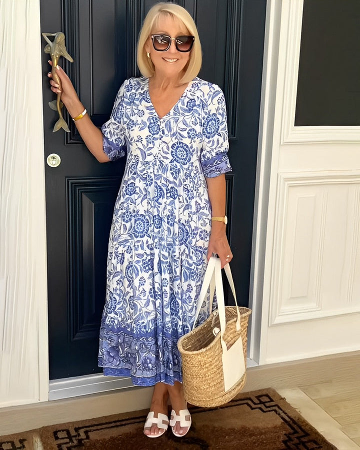 Keisha | Floral con escote en V elegante