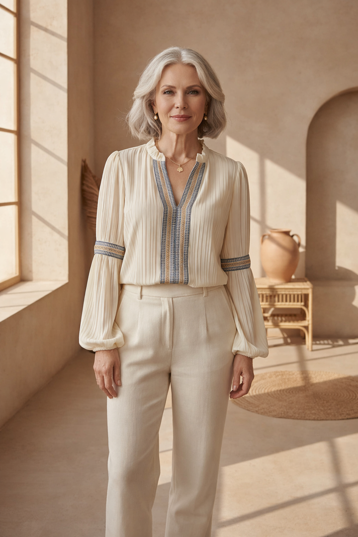 Renata - Stunning V-Neck Blouse