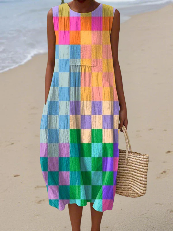 Kate™ Vestido Midi a Cuadros