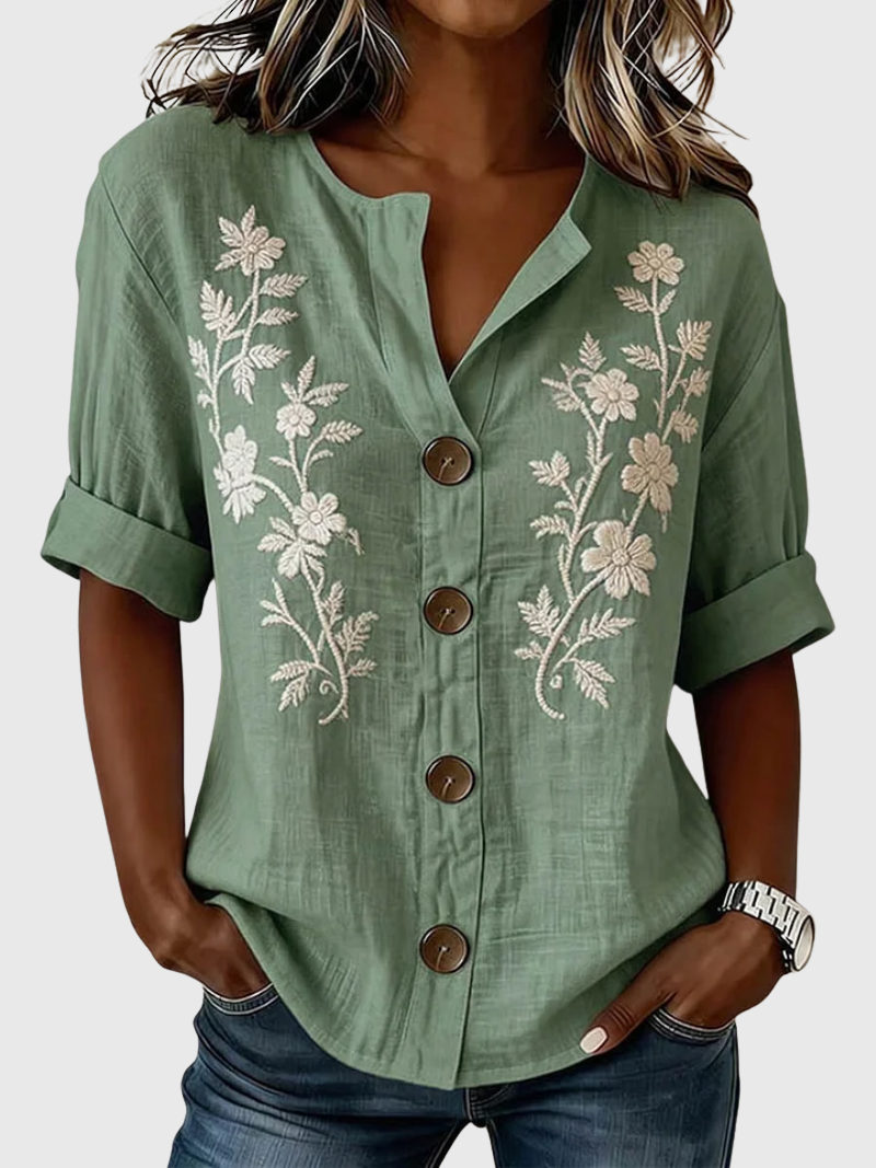Gomez | Top elegante con bordado floral