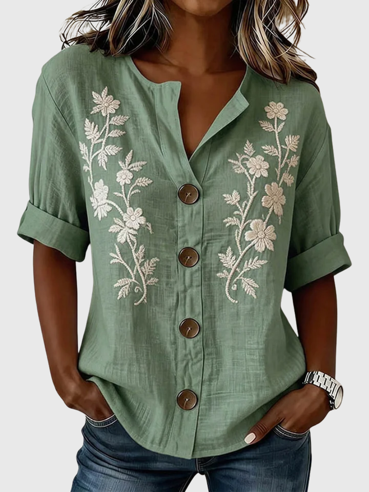 Gomez | Top elegante con bordado floral