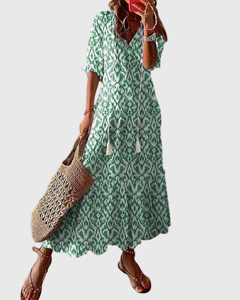 Amalia | Vestido Maxi de Verano Bohemio Vintage