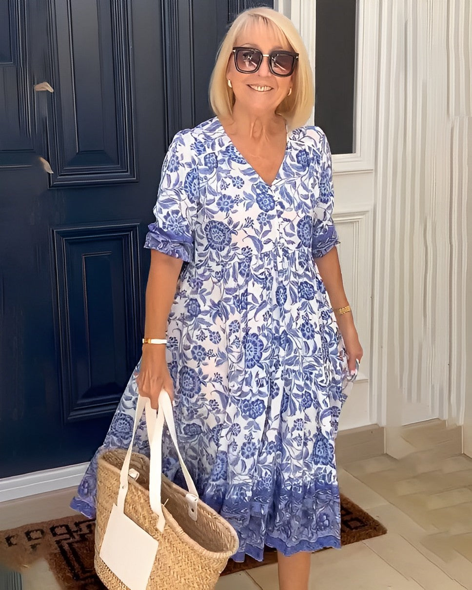 Keisha | Floral con escote en V elegante