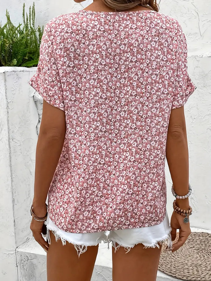 Verna | Blusa Casual Floral con Botones en la Parte Frontal