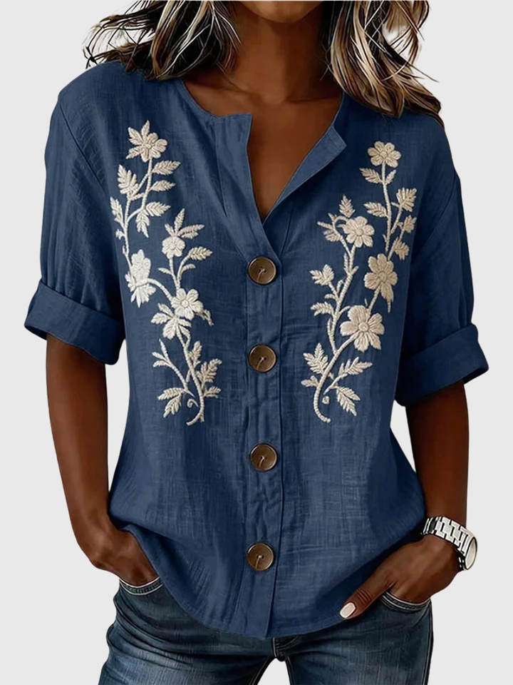 Gomez | Top elegante con bordado floral