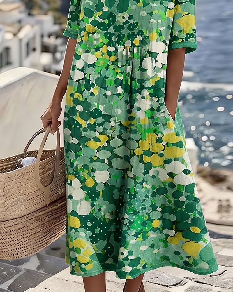 Elena | Vestido midi floral suelto y ligero