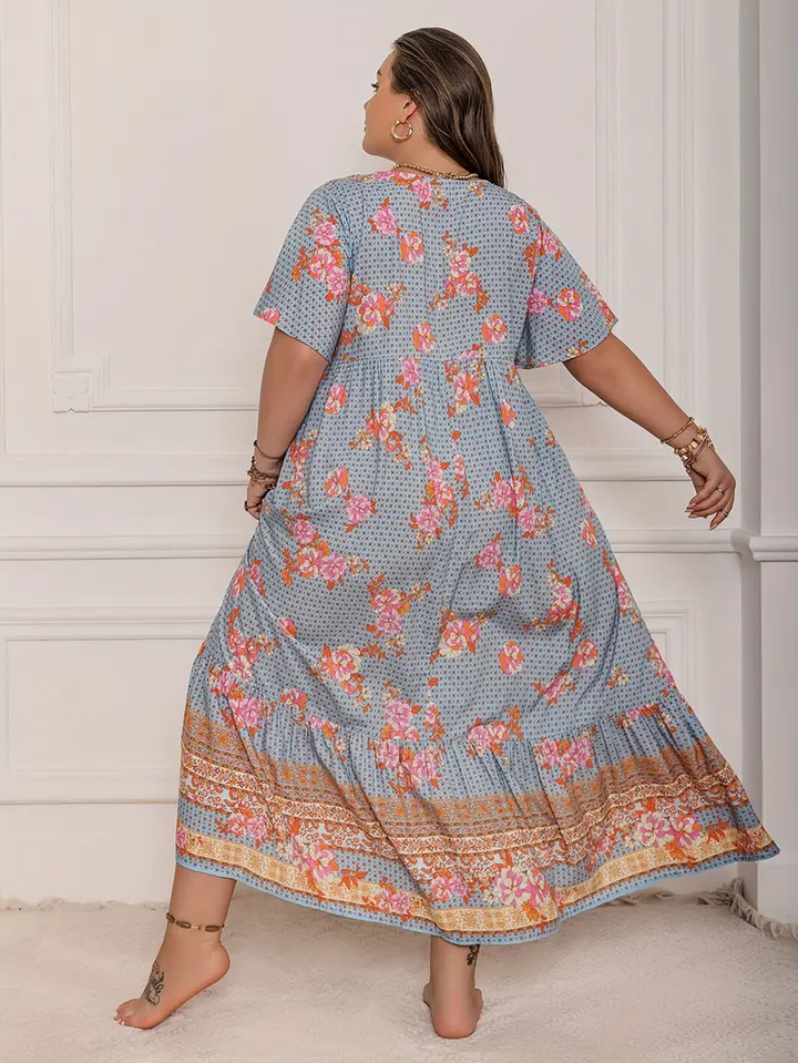Boho Floral Maxi Dress – Plus Size