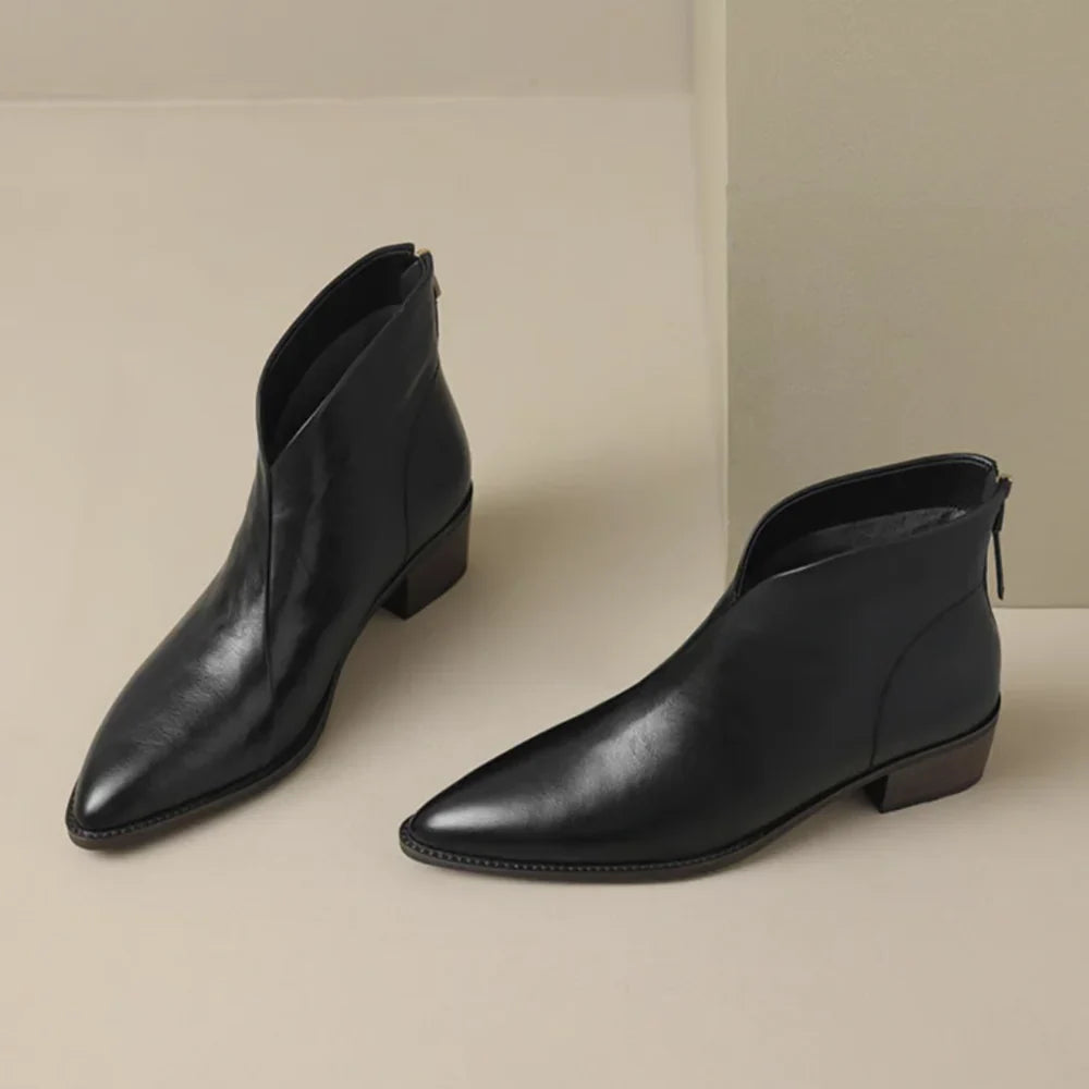 Anita - Botines de lujo con tacon bajo