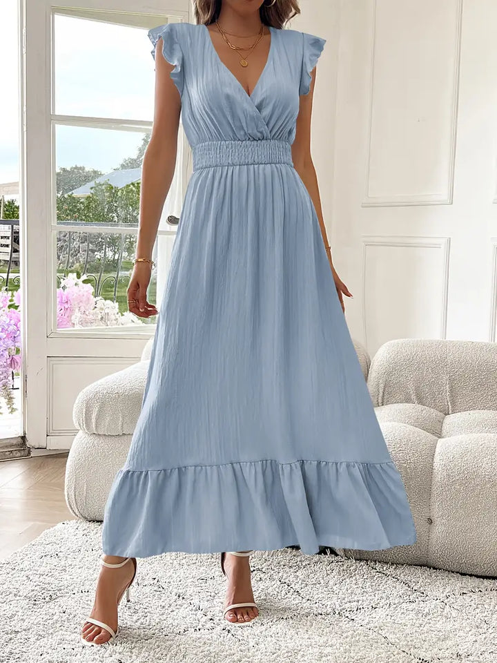 Carmen™ Vestido con escote cruzado, cintura fruncida y volantes