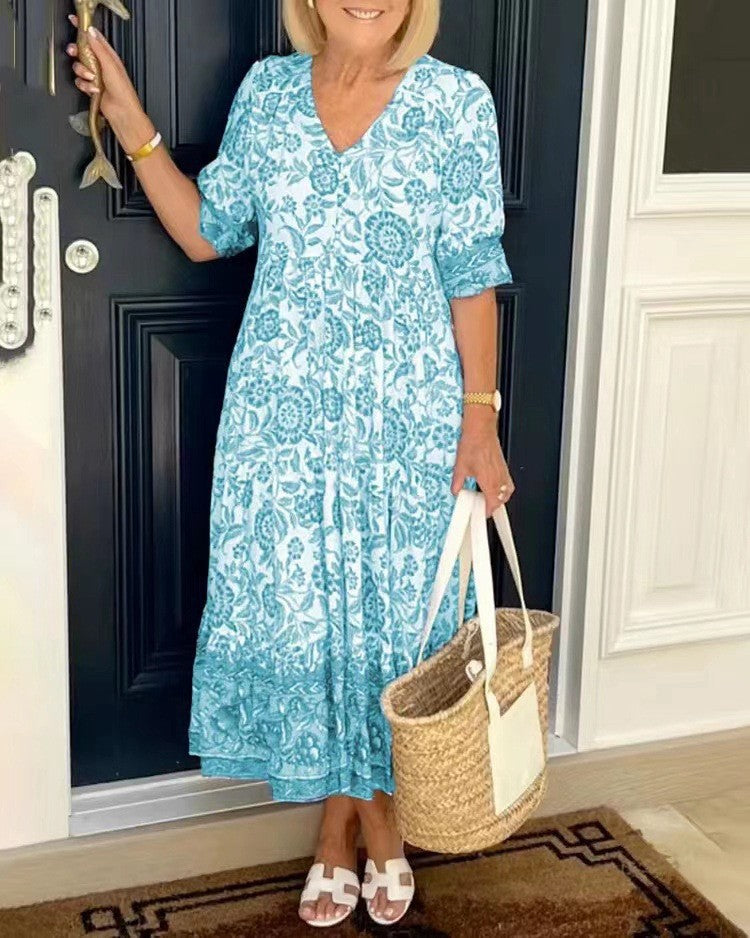 Keisha | Floral con escote en V elegante