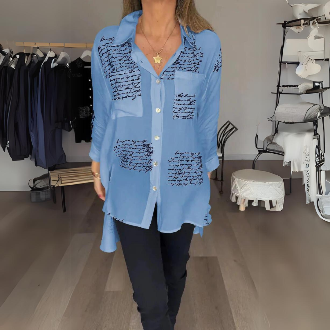Zoey - Handwritten Button-Up Shirt