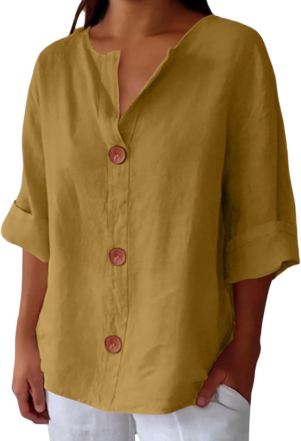Maeve - Camisa de Cuello en V