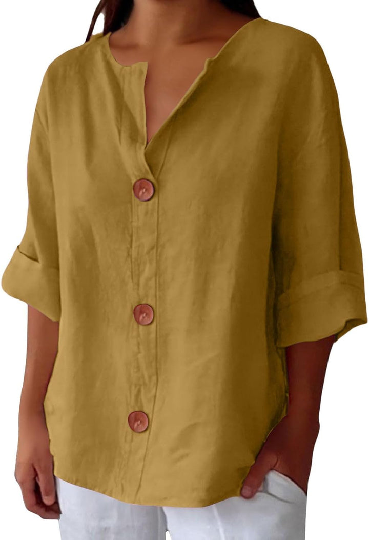 Maeve - Camisa de Cuello en V