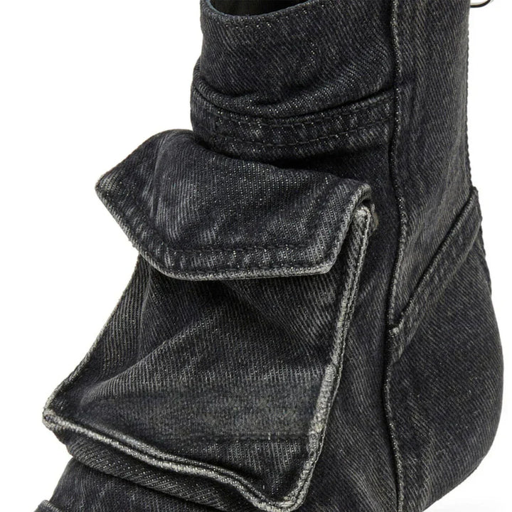 Vega - Botines de diseño cargo en tejido tejano