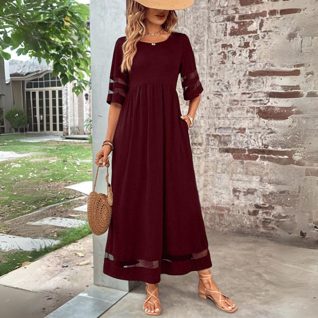 Aubrey™ – Vestido midi favorecedor que alisa la barriga