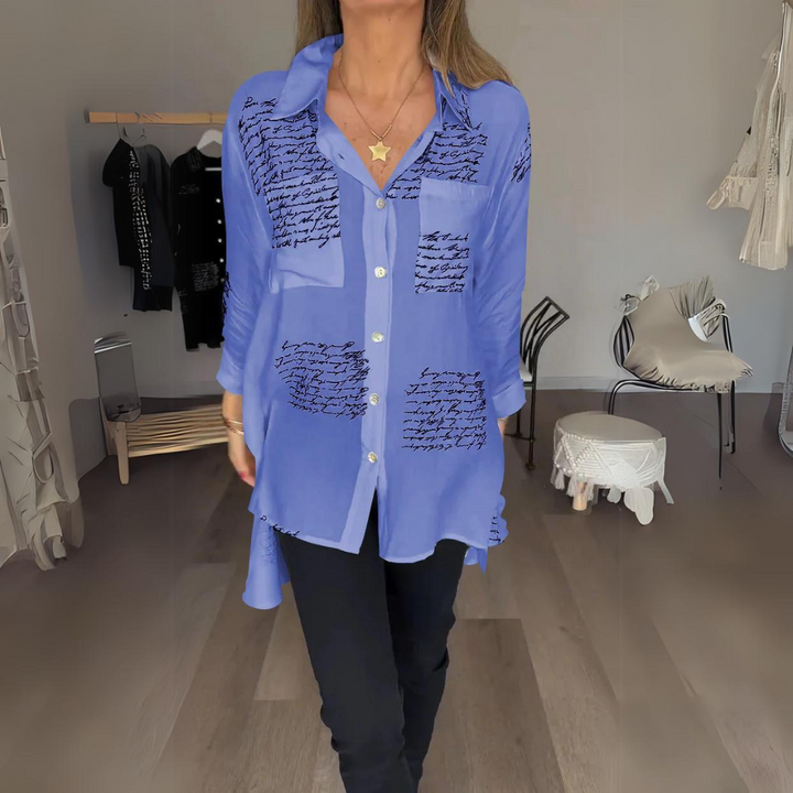 Zoey - Handwritten Button-Up Shirt