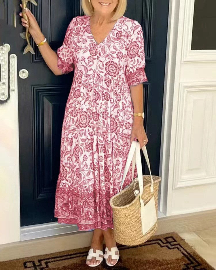 Keisha | Floral con escote en V elegante