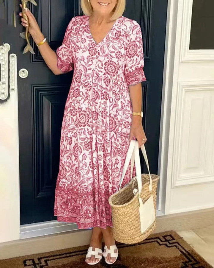 Keisha | Floral con escote en V elegante