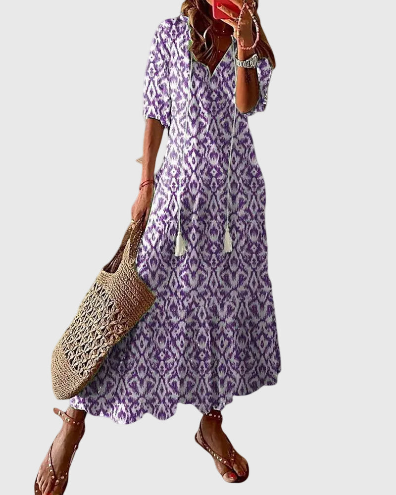Amalia | Vestido Maxi de Verano Bohemio Vintage