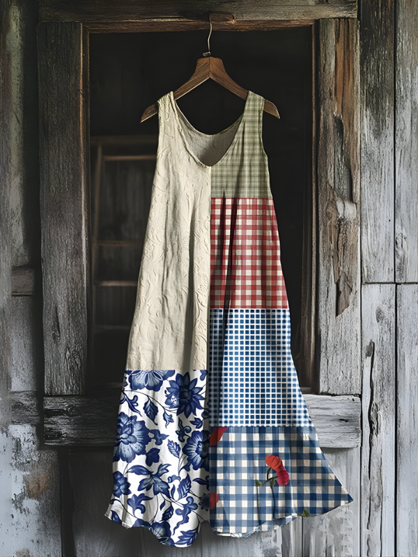 Vestido de Arte de Parches Encanto Campestre