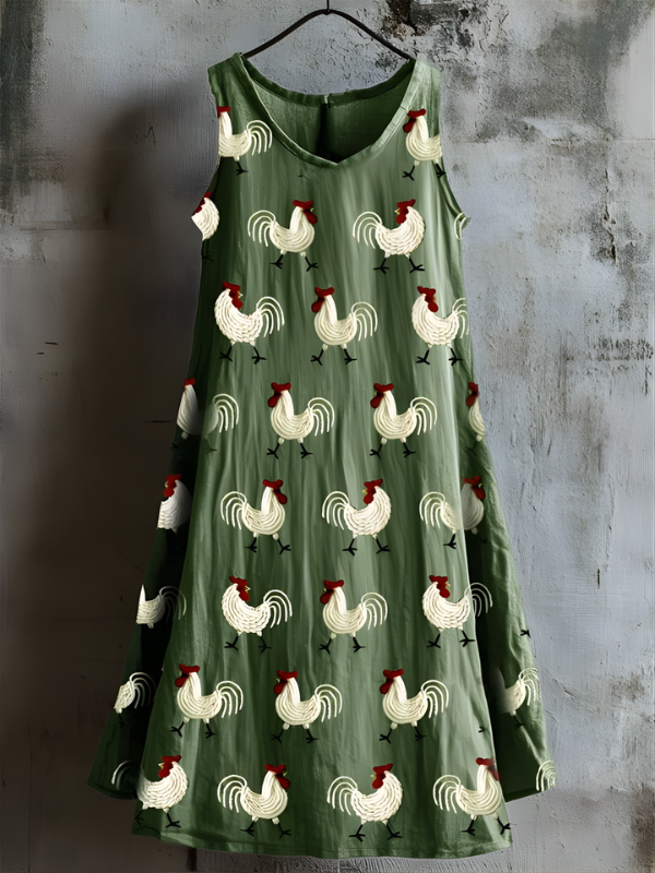 Vestido de Tanque Artístico del Gallo Rústico