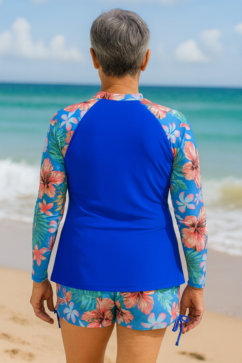 SereniSea Trajes de baño | Conjunto de erupción con protección UV: elegancia segura para el sol y facilidad para todo el día