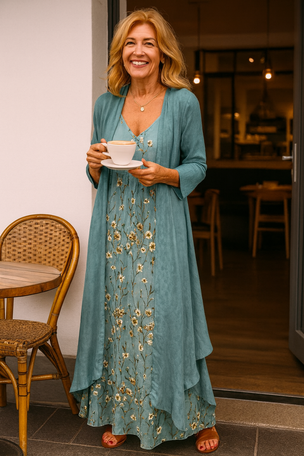 Marisela | Elegante conjunto maxi de dos piezas: estilo sencillo y comodidad durante todo el día