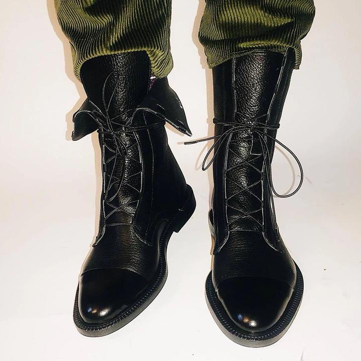 Gabriela | Botas De Cuero Sintético Negro