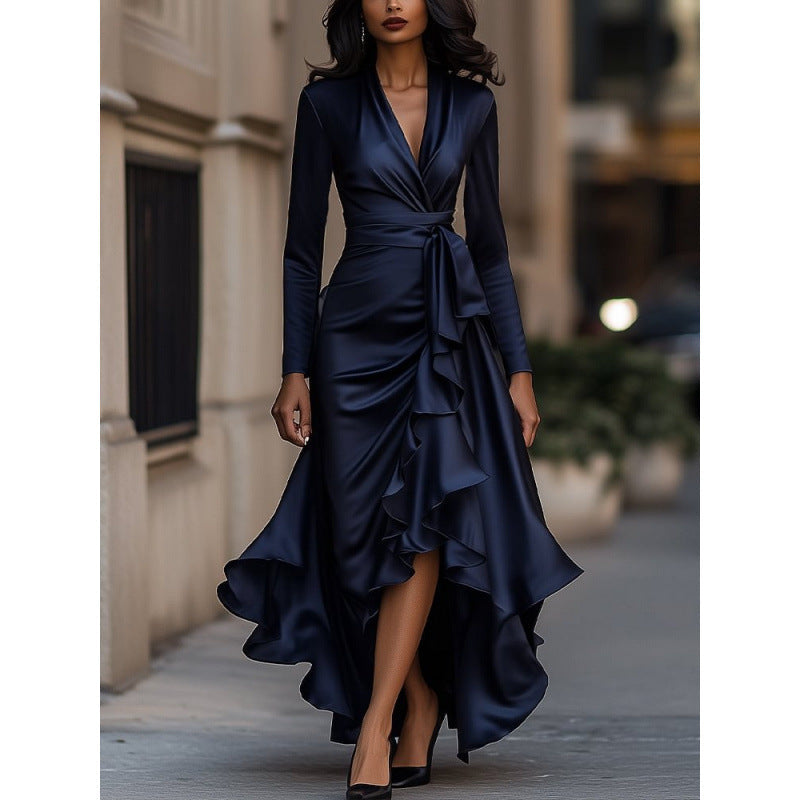 Constance | Wrap-Style Ruffle Maxi Dress