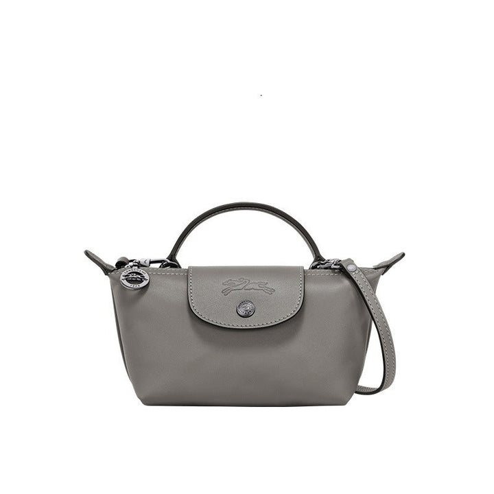 MINI BOLSO DE PIEL LONGCHAM | GRIS