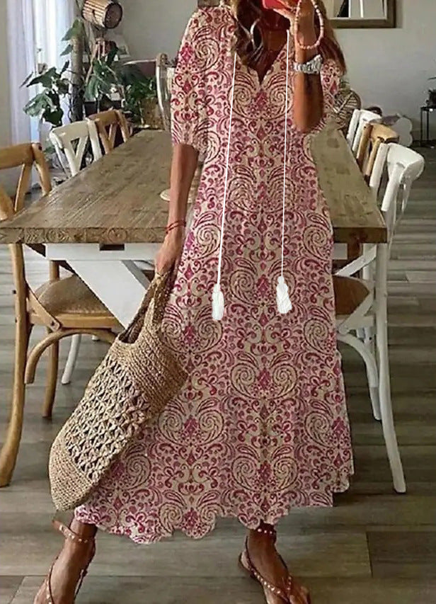 Amalia | Vestido Maxi de Verano Bohemio Vintage