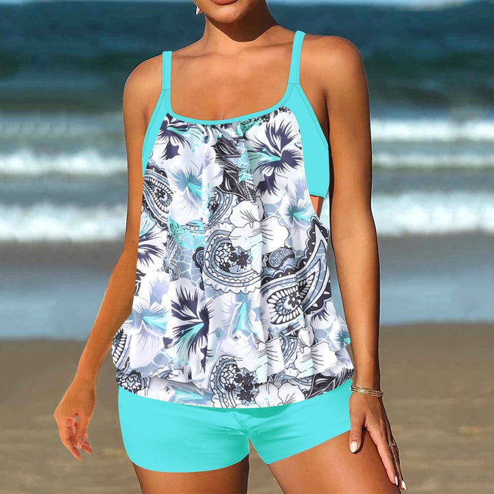 Barbara™ | Tankini dividido con estampado de océano elegante