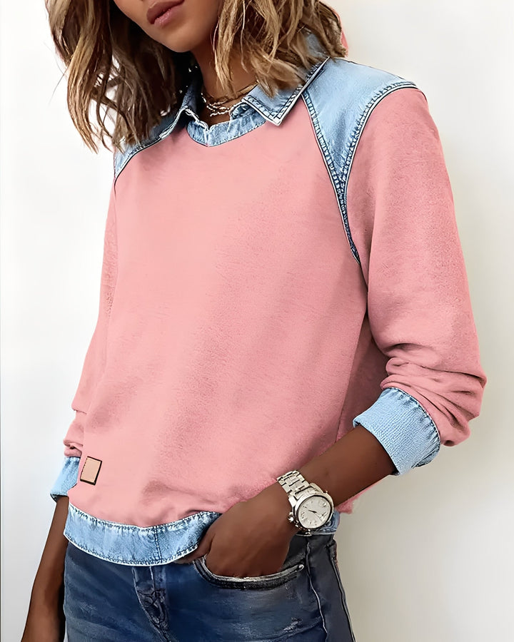 MARINA™ | SUÉTER POLO DE TEJIDO VAQUERO