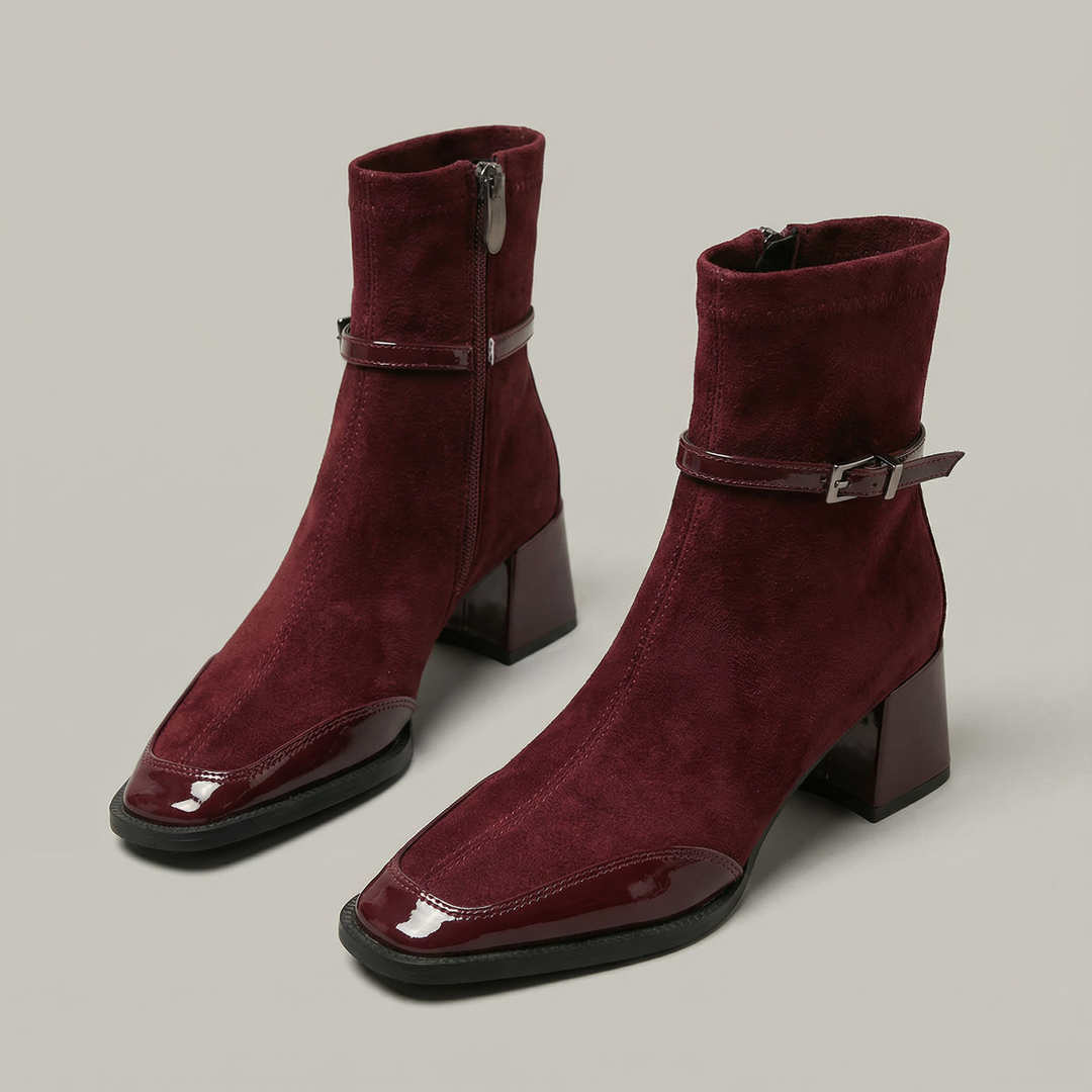 Romani | Botines elegantes de eco-ante con tacón medio