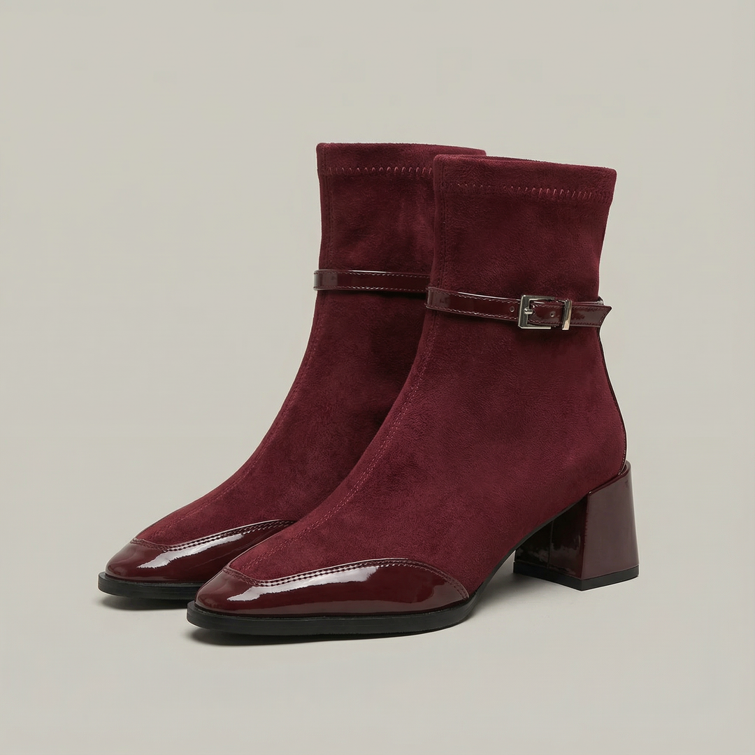 Romani | Botines elegantes de eco-ante con tacón medio