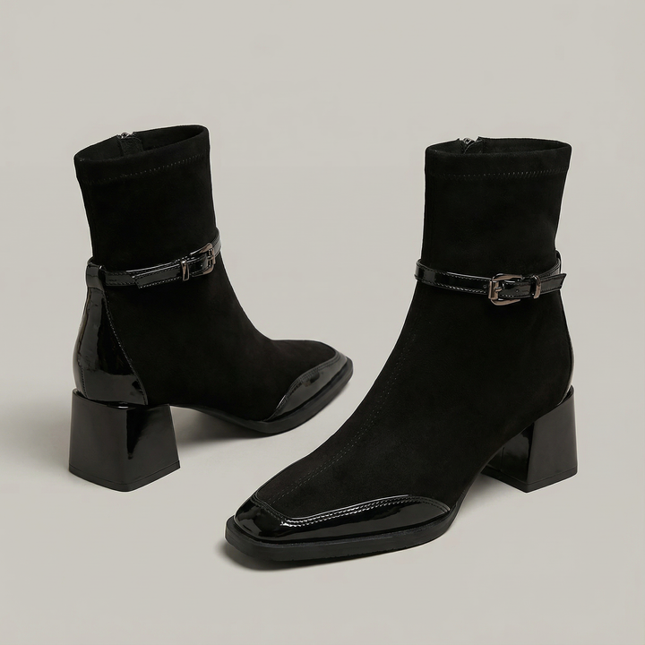 Romani | Botines elegantes de eco-ante con tacón medio